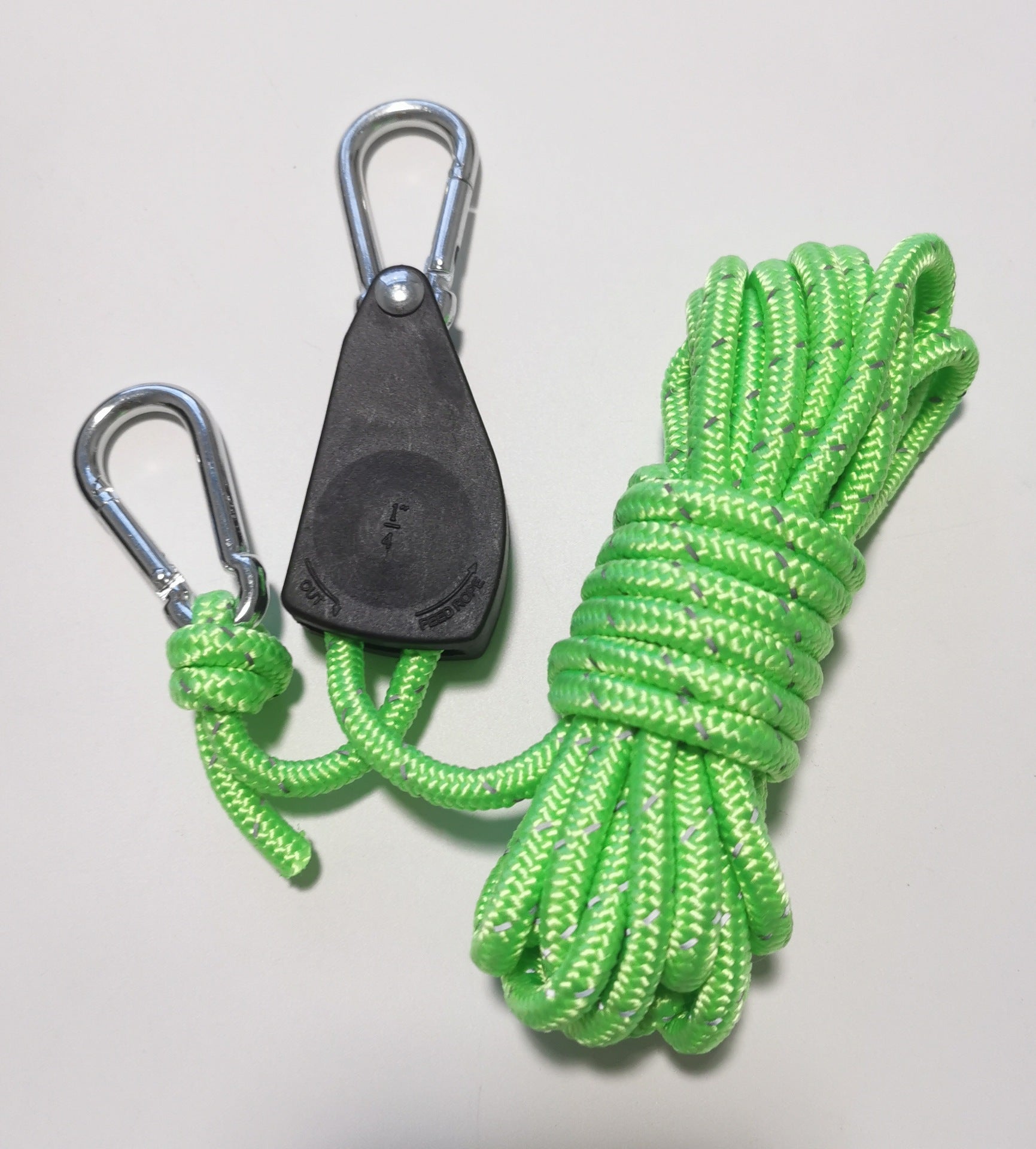 Outdoor camping canopy wind rope tent rope bold tensioner pulley buckle regulator reflective windproof rope lifting rope