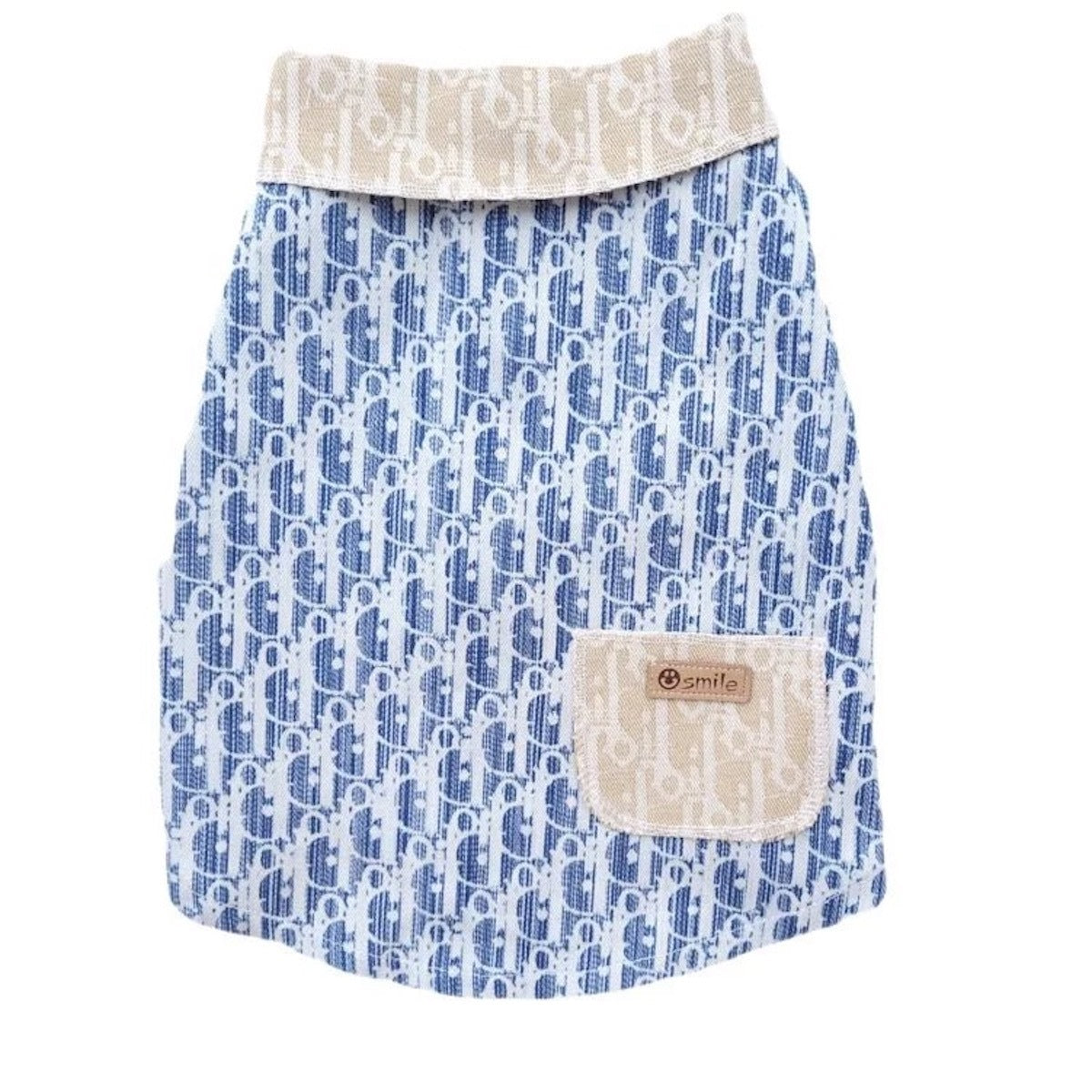 Pet vest denim sleeveless jacket spring and summer splicing trendy brand large dog clothes puppy teddy than bear pomeranian cat