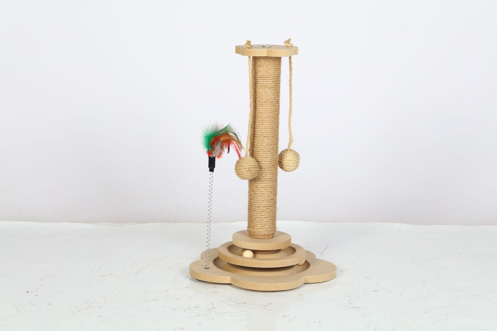 Cat scratching board, sisal wear-resistant and non-crumb-resistant cat kitten toys, cat teasing stick, self-pleasure and boredom cat climbing integrated cat scratching column