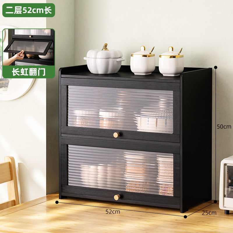 Kitchen countertops, seasoning shelves, storage shelves, supplies, finishing racks, layered multi-functional storage cabinets, cabinet artifacts