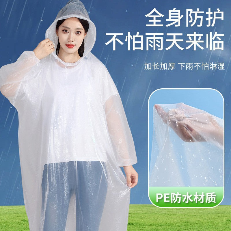 poncho long whole body rainstorm protection according to disposable raincoat style home transparent travel rafting thickened women