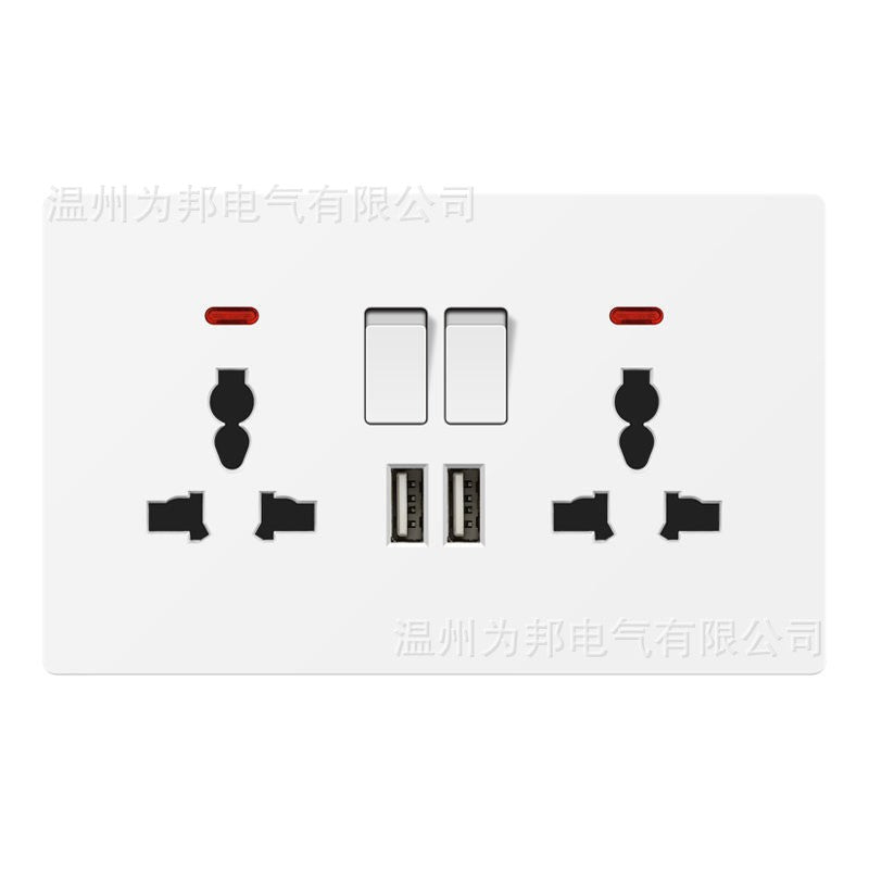 British standard switch socket is Bangying type one-open 13A multi-function plug five-hole USB panel British standard European standard US standard