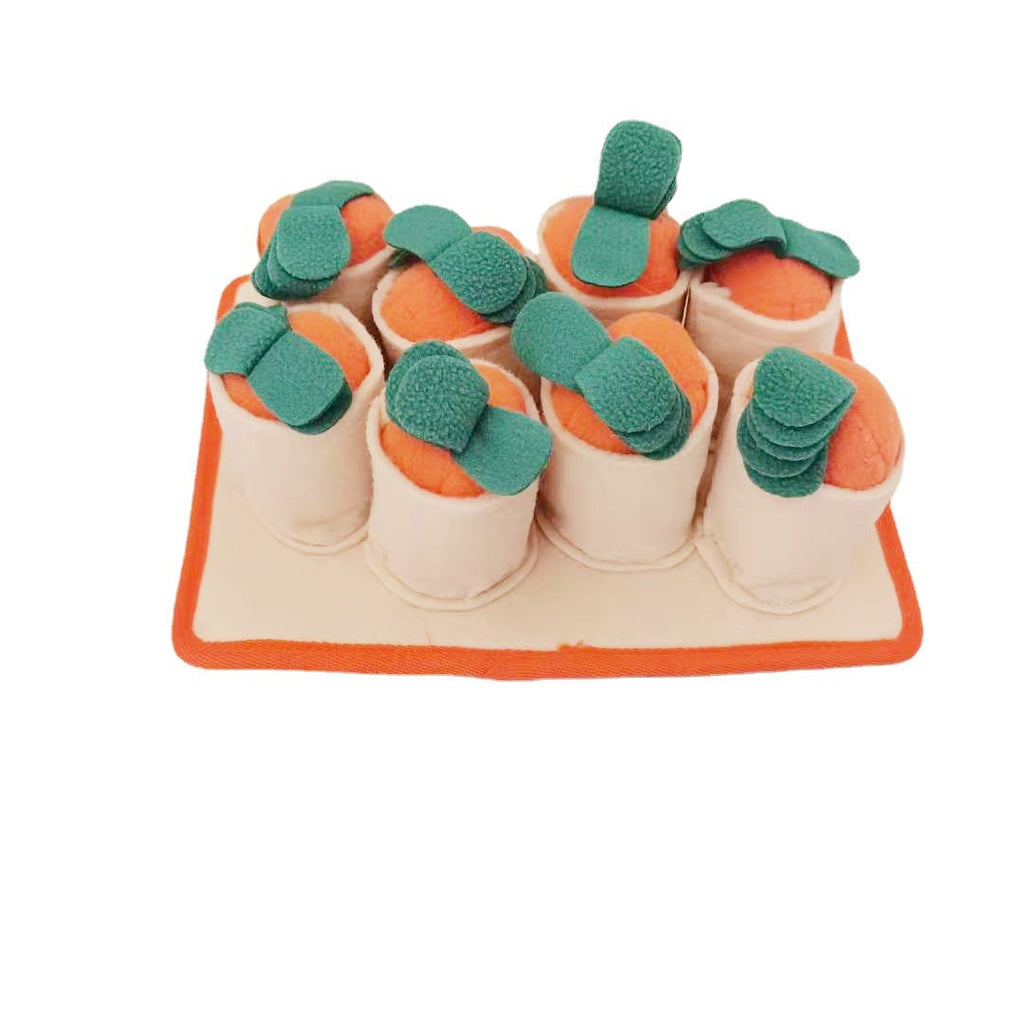 New pet sniffing pad pulling radish pet toy dog slow food pad cat and dog educational training sound and smell pad