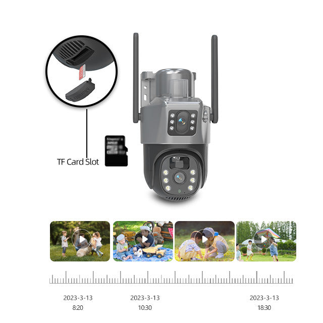 Cross-border WiFi camera outdoor waterproof solar dual camera 4g high definition night vision remote monitoring