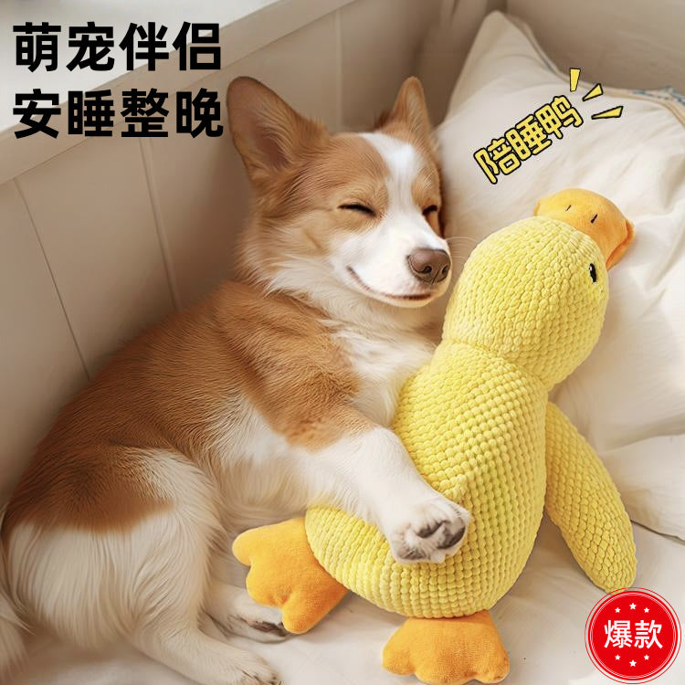 Pet toy sound small yellow duck puppy plush doll accompany duck big dog self-hi grinding teeth resistant pet toy