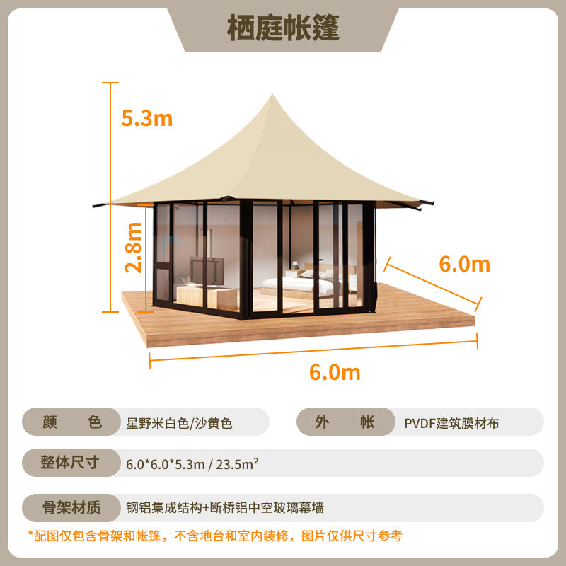 Camp Scenic B & B Tent High-end Spire Wild Luxury Hotel Tent House Resort Manor Cultural Tourism Reception Hall