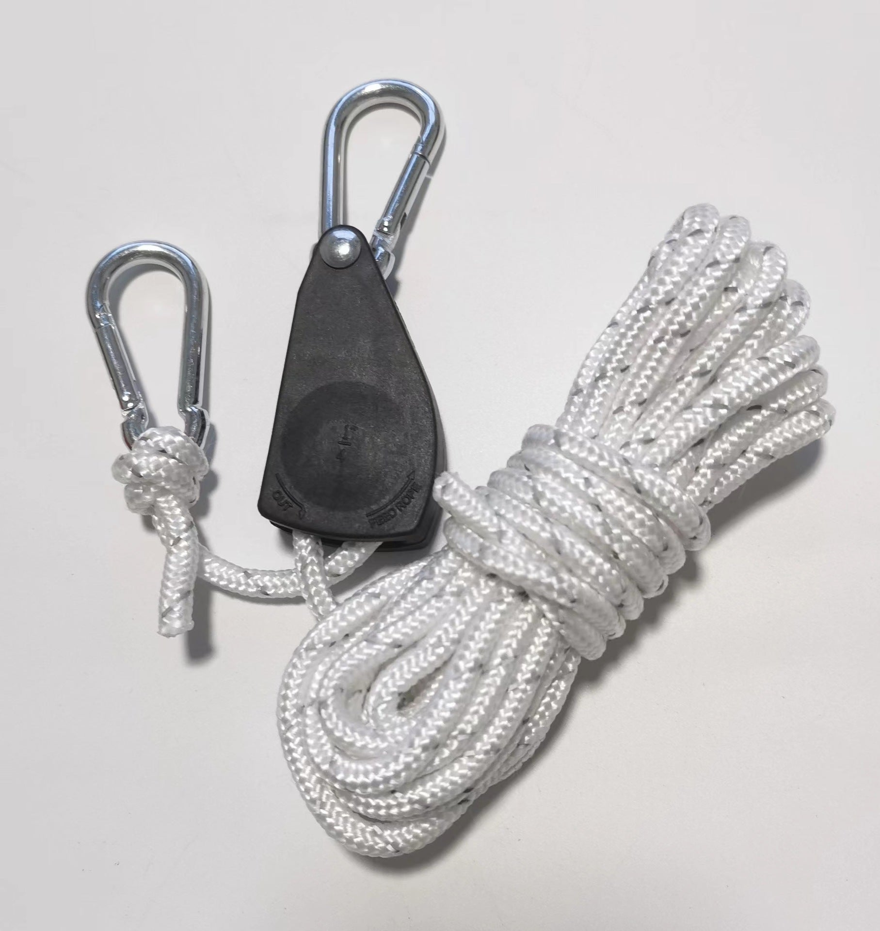 Outdoor camping canopy wind rope tent rope bold tensioner pulley buckle regulator reflective windproof rope lifting rope