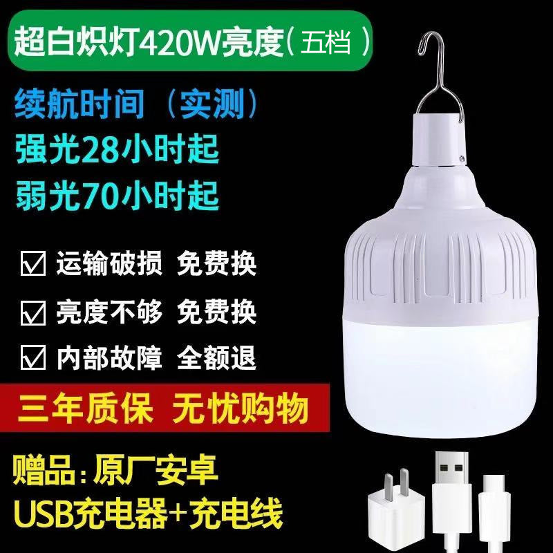 [Support delivery] Household power outage emergency wireless night market stall wild camping charging light bulb super bright lighting