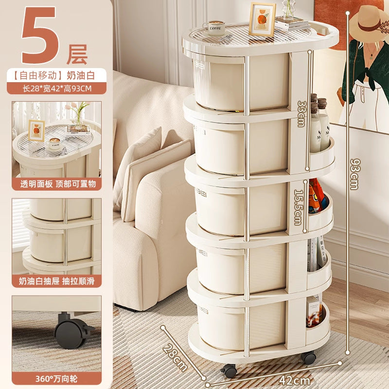 Household trolley rack Snack beverage storage rack Living room bedroom with wheels Convenient multi-layer finishing storage rack
