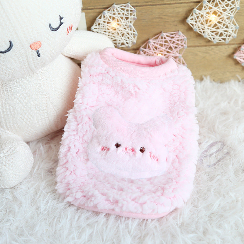Petstyle glutinous rice dumplings milk dog clothes, cute fluffy puppy dog puppy kitten clothes, newborn cat