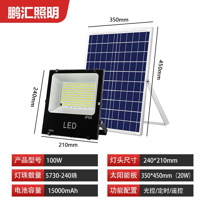 Outdoor solar floodlight Black King Kong floodlight Outdoor waterproof lighting