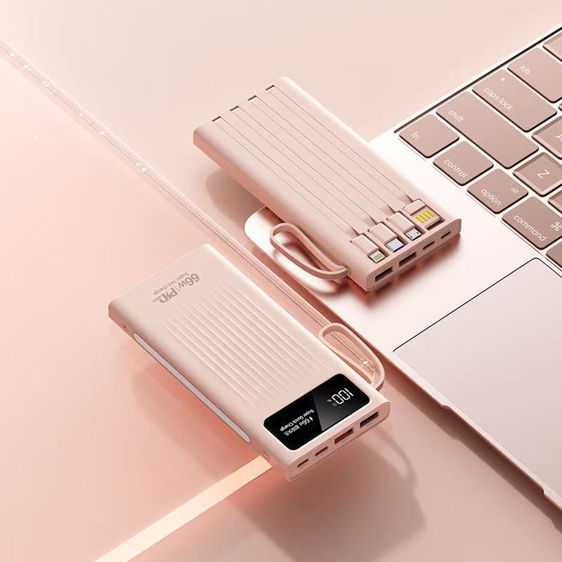66W super fast charging mobile phone universal with cable large capacity power bank 30000 mAh flash charging mobile power supply portable