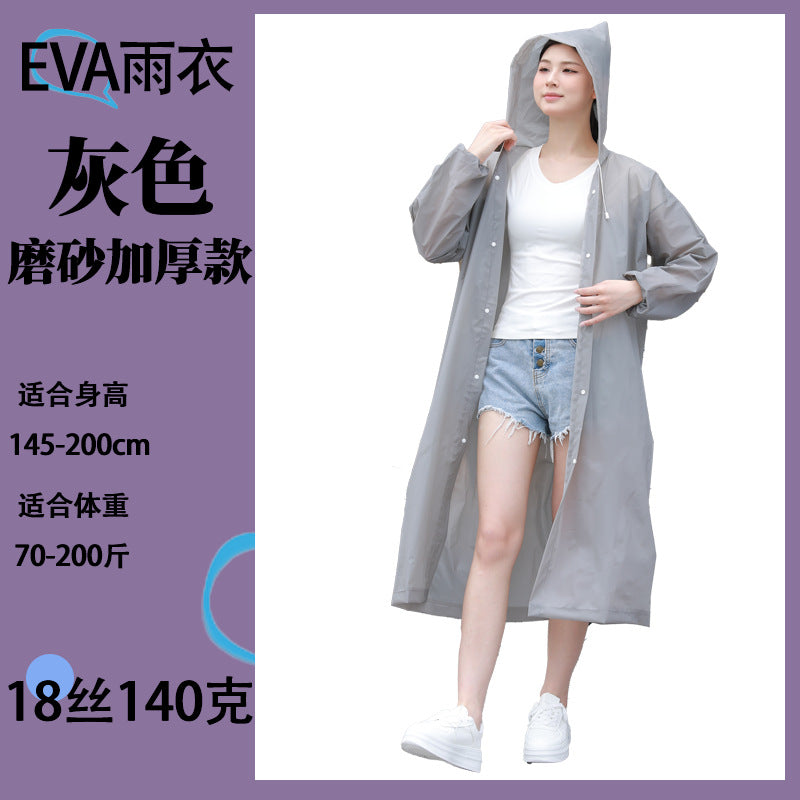 Raincoat long integrated full body protection rainstorm transparent adult children travel outdoor thickened EVA poncho