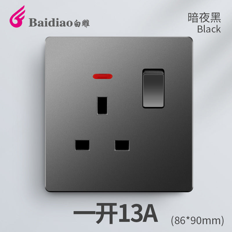 British standard switch socket British one-open 13A British standard multi-function five-hole USB European standard panel 25A45A switch