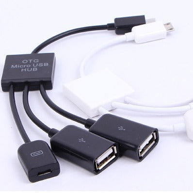 Multifunctional OTG data cable, one to three tablet USB splitter otg adapter power supply function