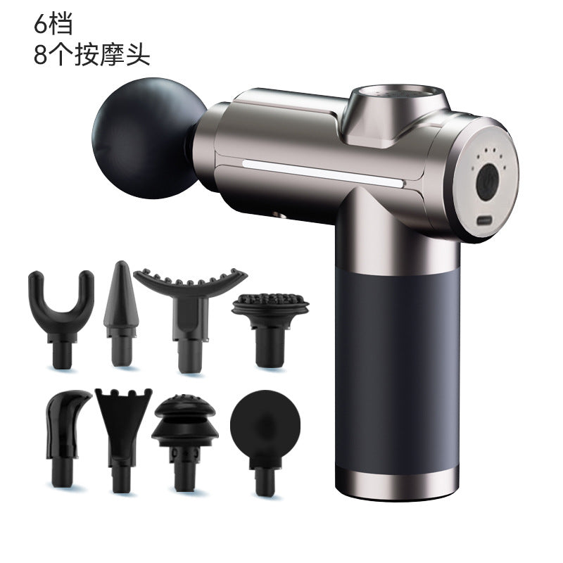 Cross-border fascia mini portable stretch multi-head muscle rechargeable massager household stretch high-frequency head fitness