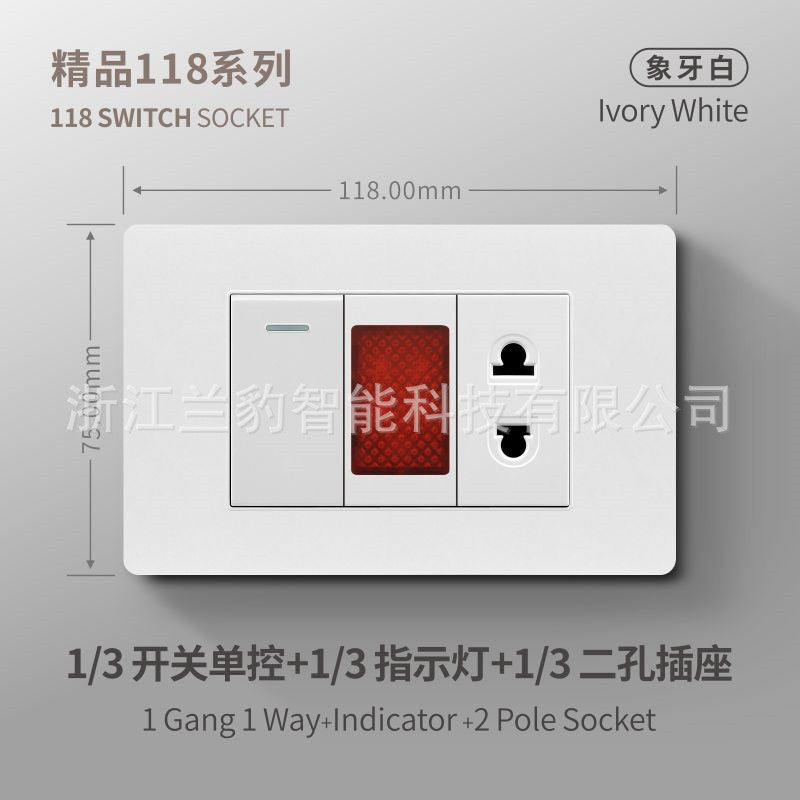 Thai American standard socket panel 118 type switch Italian American standard six-hole USB wall international multi-function three-hole Europe