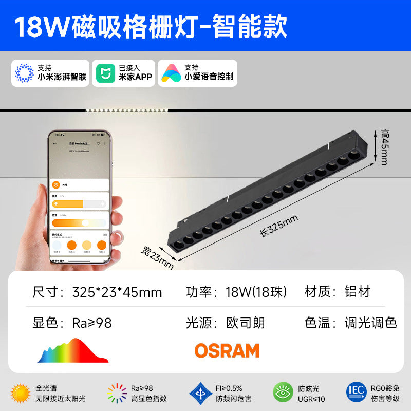 Smart Magnetic Track Light Embedded Embedded Package New Living Room No Main Light Lighting Applicable to Mobile App