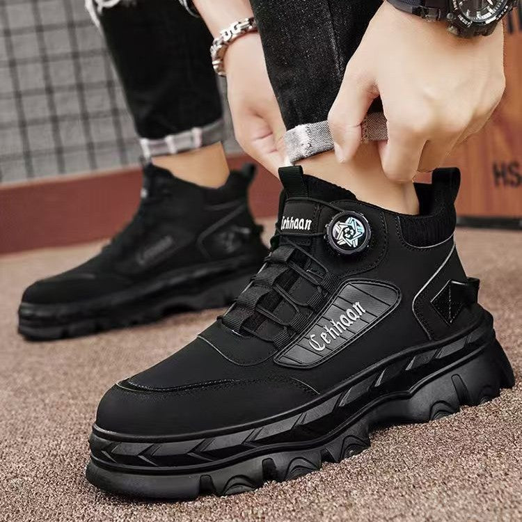 Cross-border wholesale Spring and Autumn new high-top casual sports trendy shoes thick-soled non-slip outdoor tooling Martin boots men's shoes