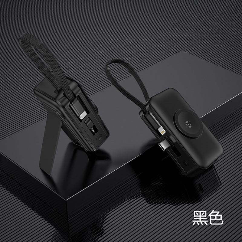 New fast charging three-in-one magnetic wireless charging mobile power supply, support watch earphones, mobile phone multi-function power bank