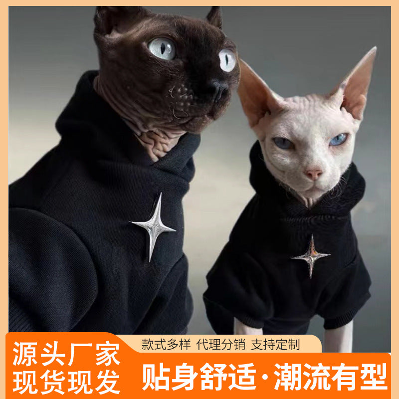 Cat clothes Autumn and winter warm thickened sweater Sphinx puppet cat German warm and cold-resistant cat clothes