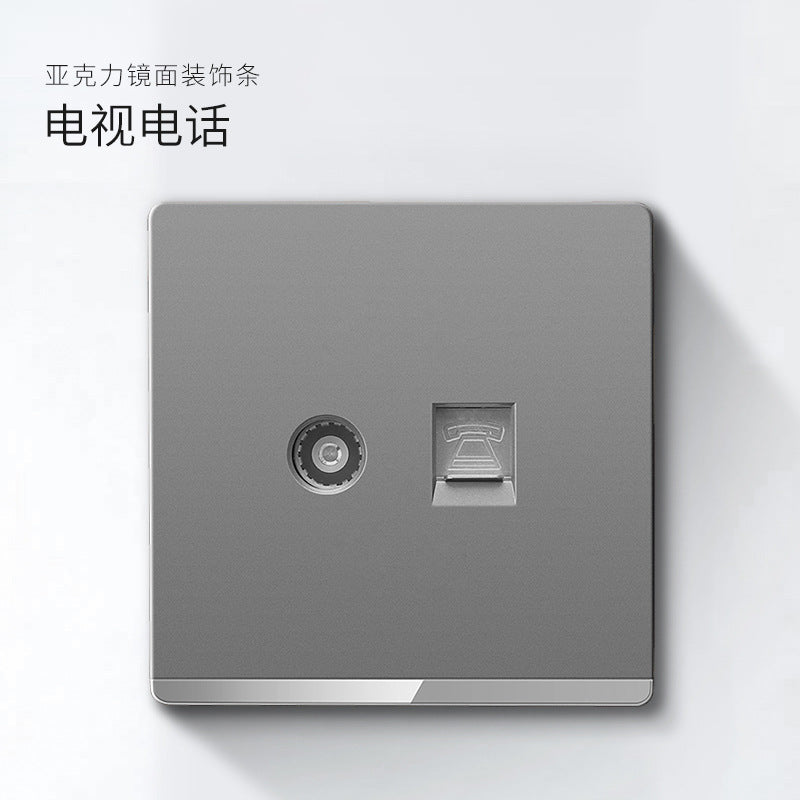 International plug, electrician switch socket 86 Household gray one-open 5-hole USB porous wall concealed panel