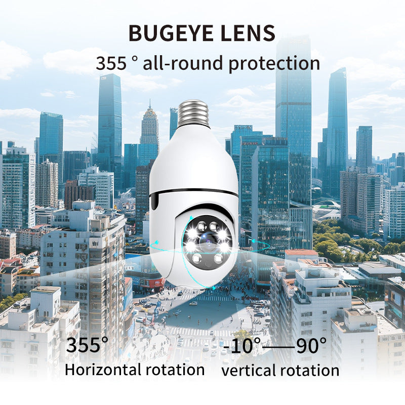 Indoor ultra-clear surveillance camera 360 night vision monitor monitoring home light bulb intelligent high definition camera