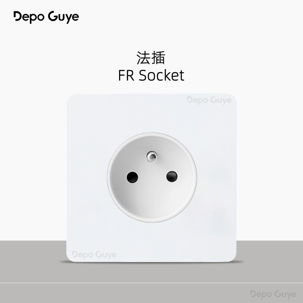 Foreign trade simple wind stainless steel switch panel 86 type concealed Hong Kong and Macao British standard European socket brass lever