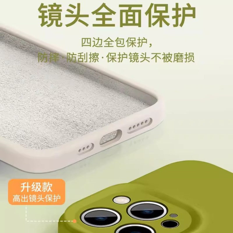 Liquid silicone is suitable for Apple 17Promax mobile phone case fine hole iPhone17 all-inclusive simple anti-drop protective case.