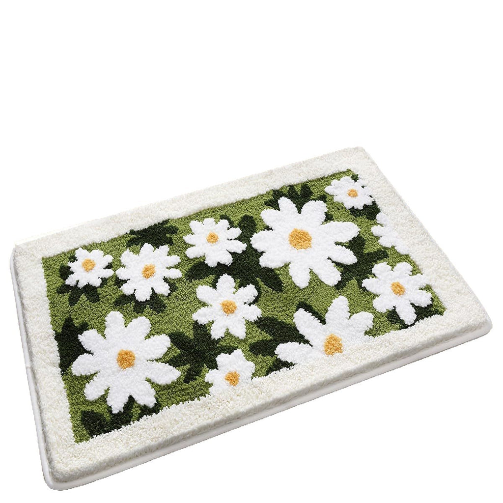 Small fresh new imitation cashmere flower porch toilet bathroom bathroom water absorption non-slip quick drying home foot cushion