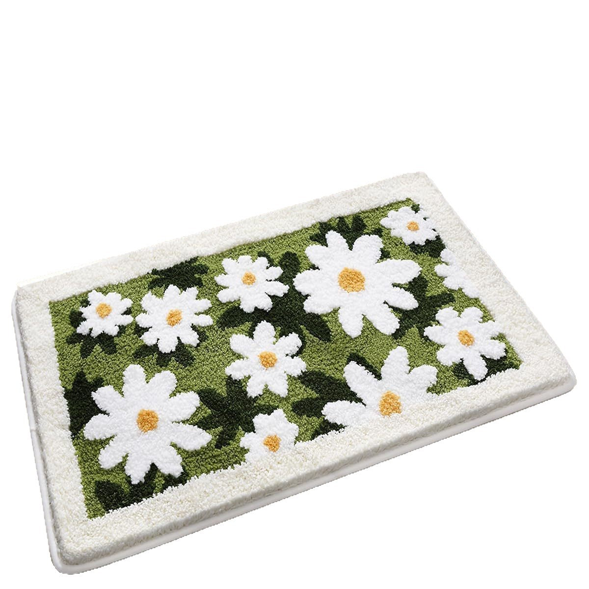 Small fresh new imitation cashmere flower porch toilet bathroom bathroom water absorption non-slip quick drying home foot cushion