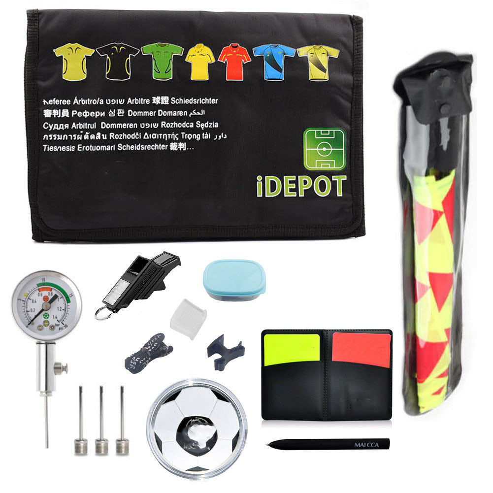Football referee tool bag Football coach equipment Red and yellow card edge picker Barometer record book tool set