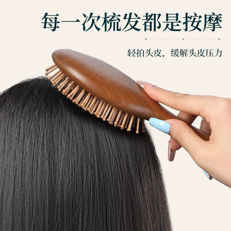 Sandalwood Air Cushion Comb Women's Household Shunfa Head Scalp Meridian Massage Comb Hair Follicle Unclogging Portable Airbag Comb