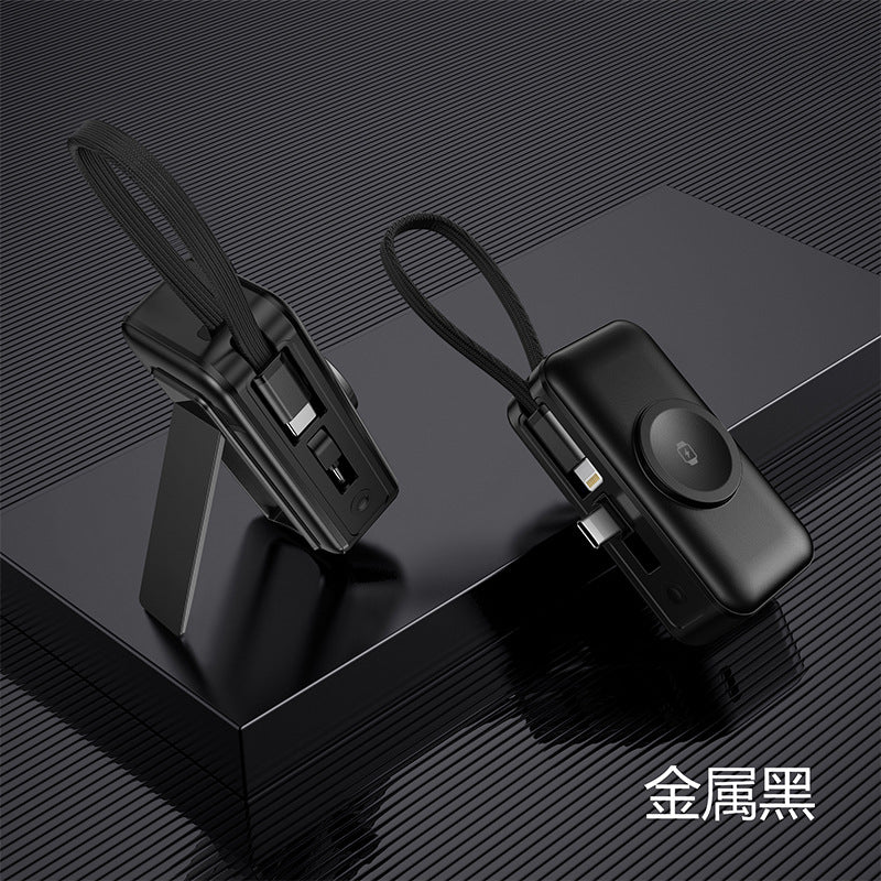 New fast charging three-in-one magnetic wireless charging mobile power supply, support watch earphones, mobile phone multi-function power bank