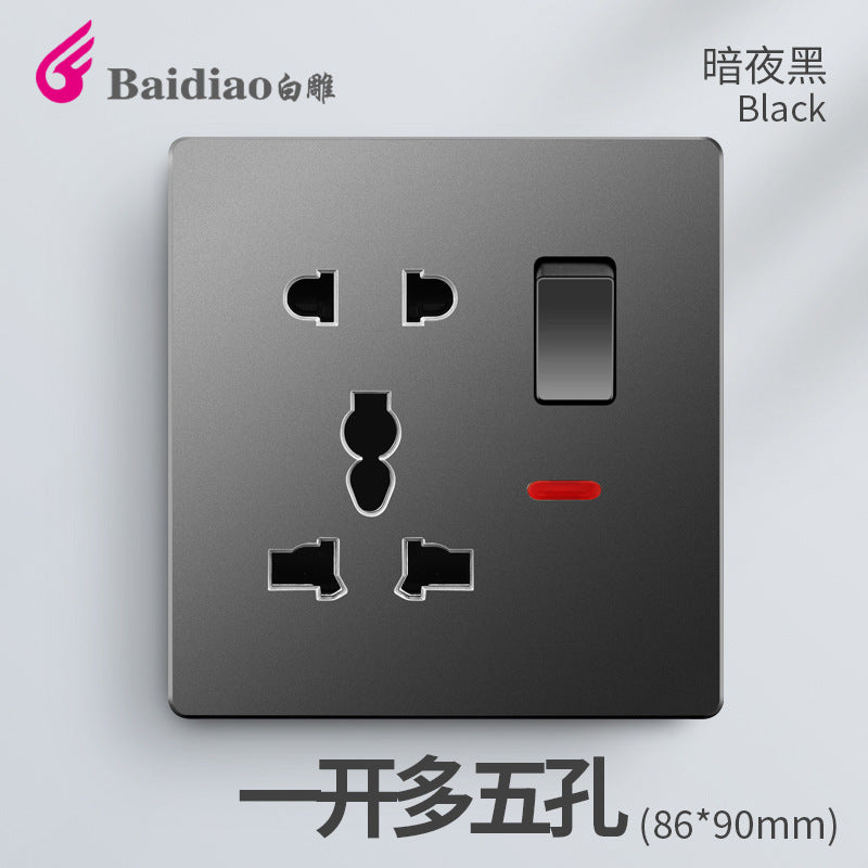 British standard switch socket British one-open 13A British standard multi-function five-hole USB European standard panel 25A45A switch
