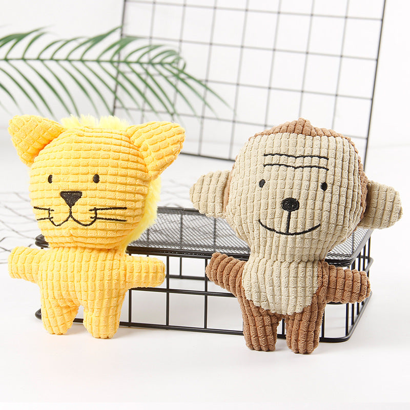 Pet Products Amazon Cats and Dogs Grinding Teeth Corn Fleece Sound Accompanied by a variety of cartoon plush toys in stock