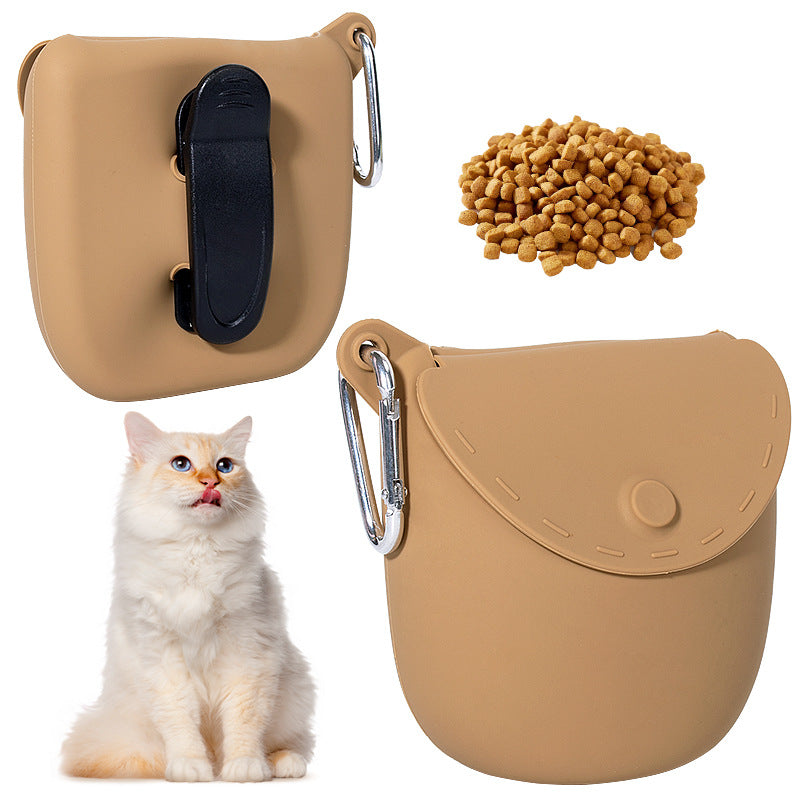 Cross-border pet snack bag, silicone dog food bag, portable dog training waist bag, dog snack bag, dog training supplies