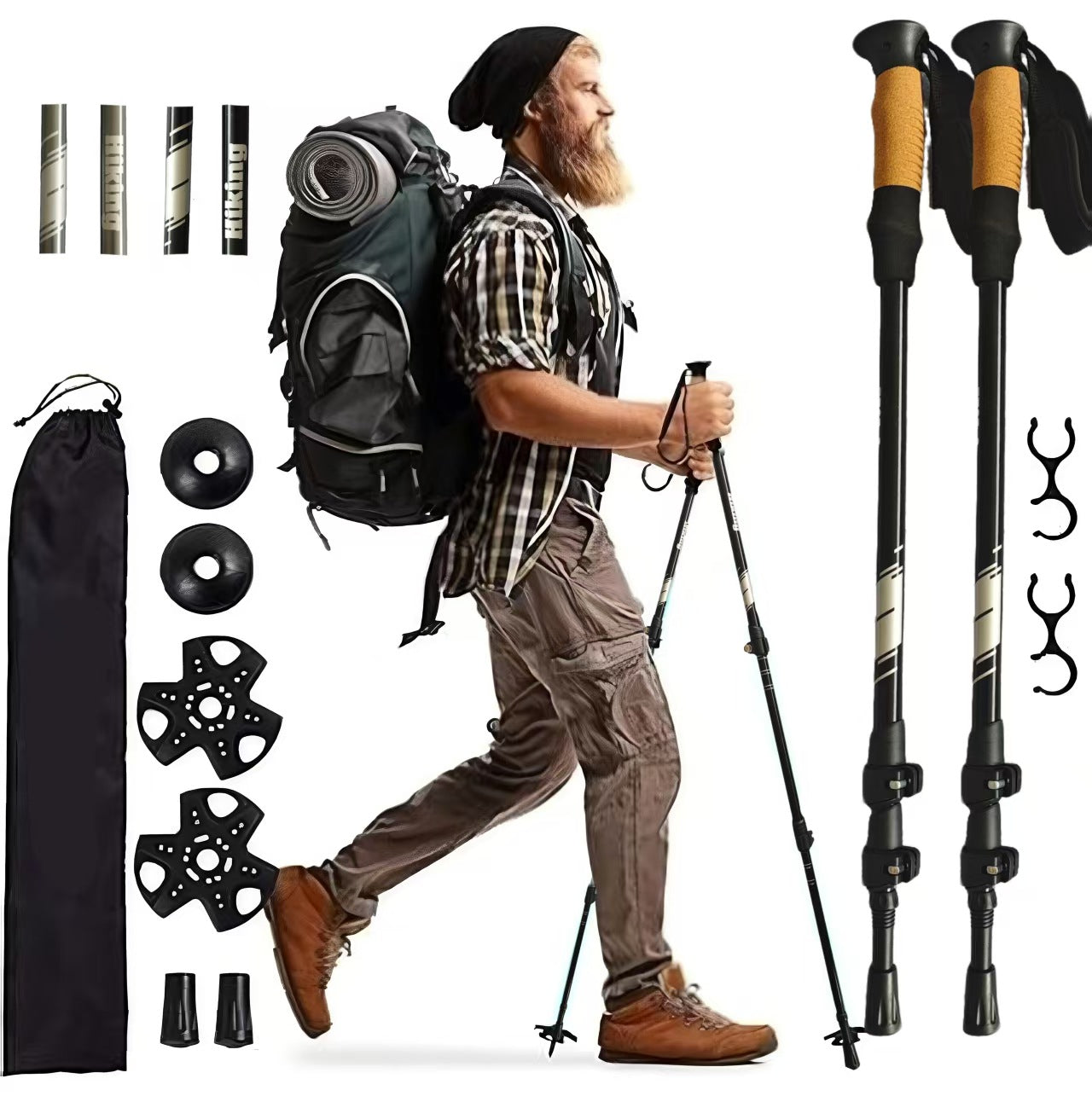 7075 aluminum alloy outer lock hiking pole, professional outdoor hiking and camping equipment, easy to carry