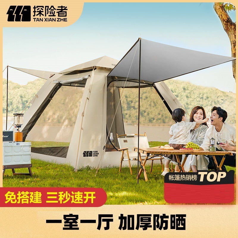 Tent Outdoor Portable Folding Camping Overnight Rainproof Thickened Camping Equipment Full Set of Automatic Field