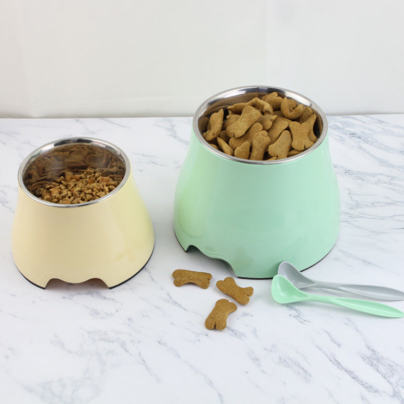 Dog bowl care, pet cervical spine anti-knock, food grade imitation porcelain, universal for cats and dogs, increased capacity, oblique mouth leak-proof