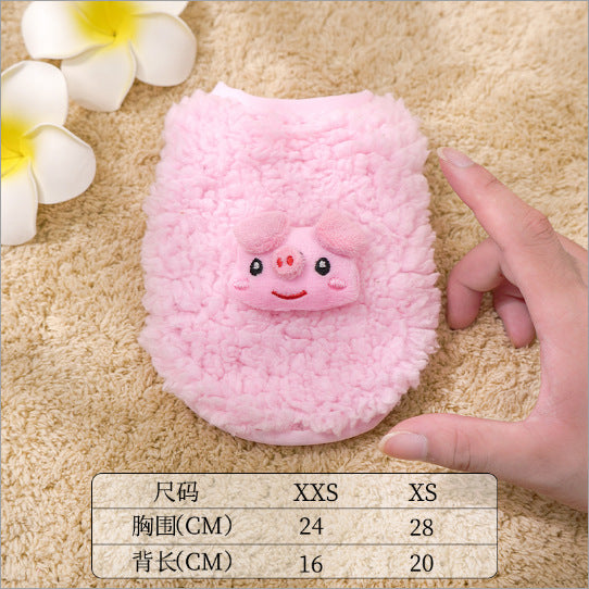 Supersmall kitten puppy dog clothes teddy puppy teacup dog newborn full moon autumn and winter milk dog milk cat vest