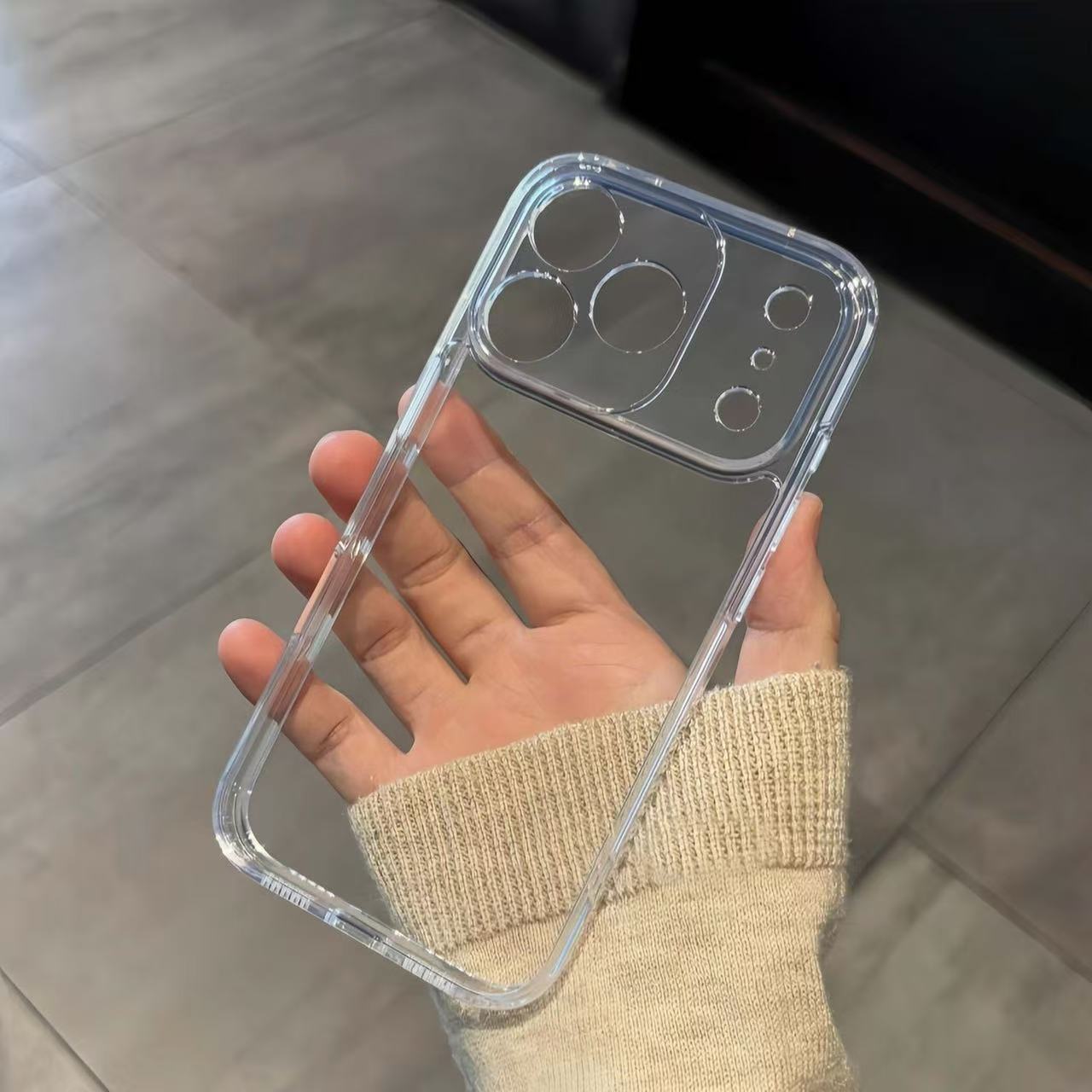 Transparent thickened suitable for iphone17promax mobile phone case Apple 16e/17pro soft case 17air simple 17