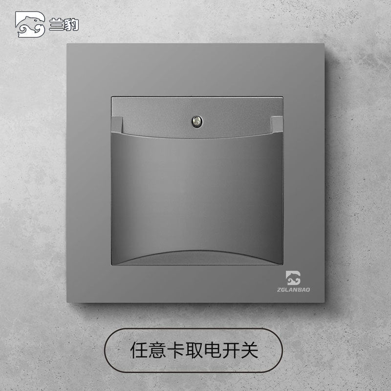 Wholesale Household Dark Grey Five-hole Socket 86 Concealed Two and Three Poles One Open Single Double Control Plug Switch Panel