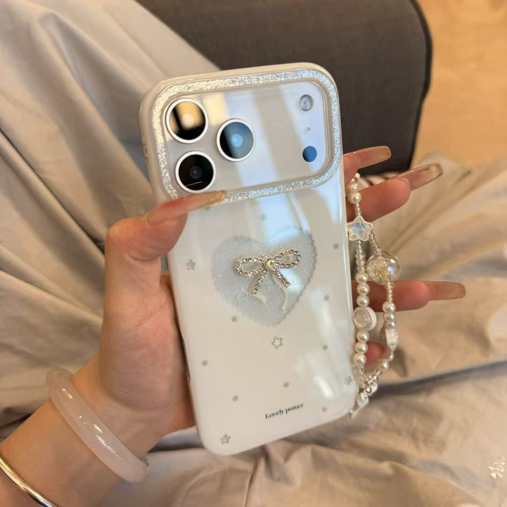 Hollow love glitter ins for 17promax apple 16iPhone151413 anti-drop case protective case female