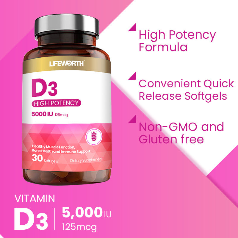 Cross-border Amazon popular custom D3 capsules vitamin minerals vitamin D3 soft capsule processing