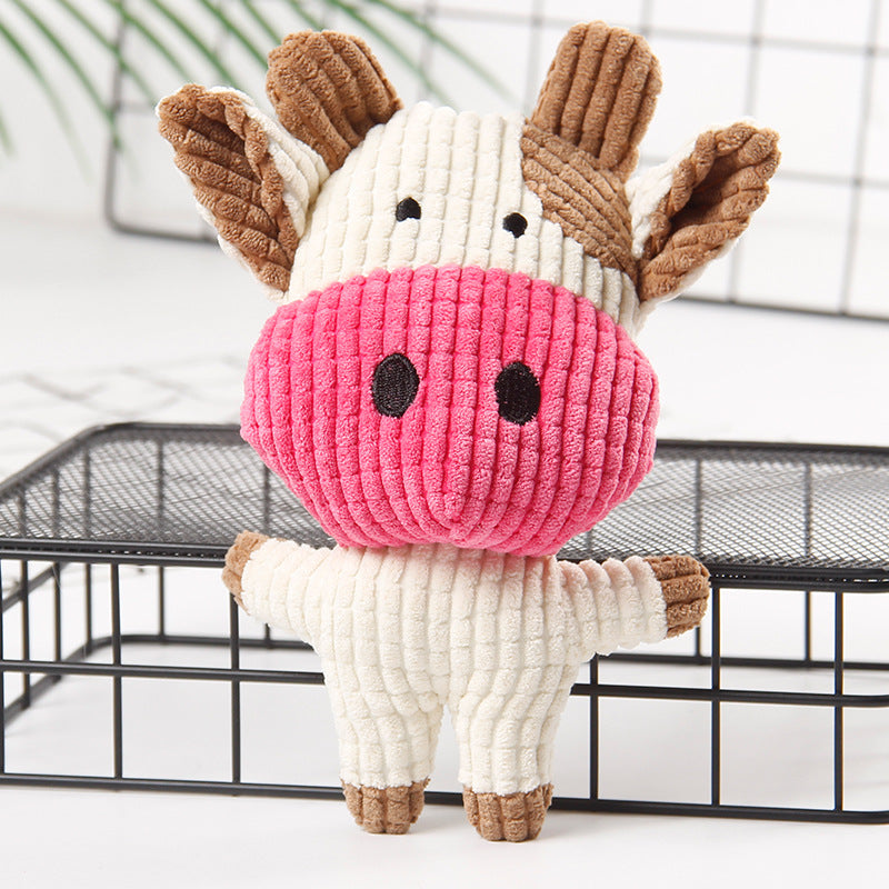 Pet Products Amazon Cats and Dogs Grinding Teeth Corn Fleece Sound Accompanied by a variety of cartoon plush toys in stock