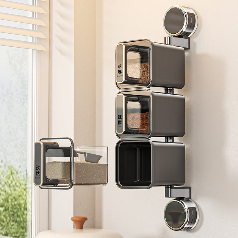 Seasoning tank household kitchen rotating wall hanging seasoning box pepper jar salt jar seasoning box seasoning tank seasoning tank