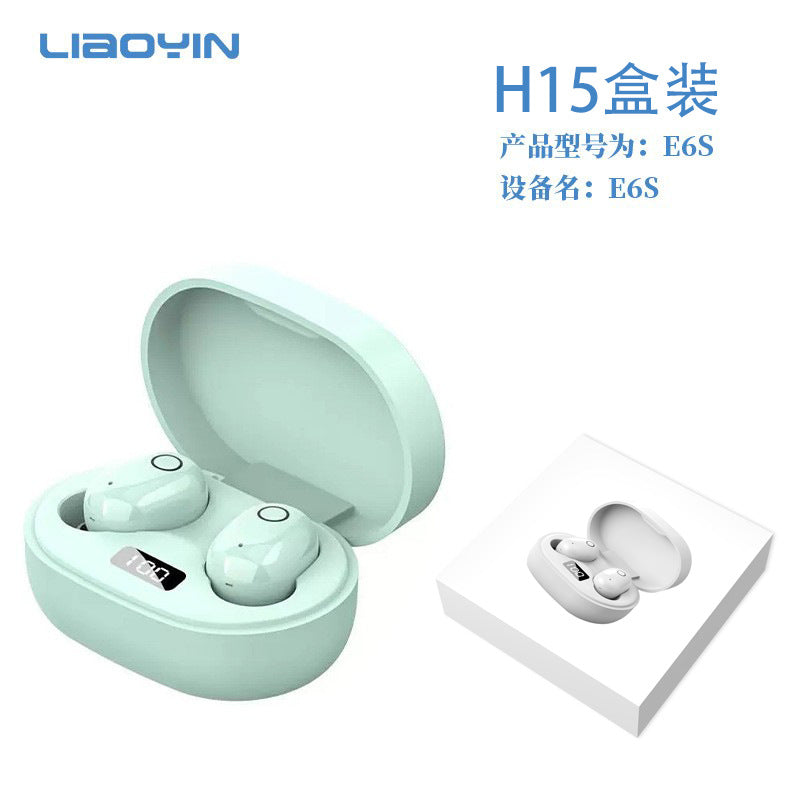 J15 new women's earphones Bluetooth wireless mini cute girls high value does not hurt the ears comfortable high sound quality E6S