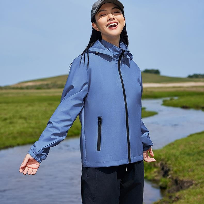 Customized outdoor jacket single-layer trench coat thin logo waterproof, windproof and breathable overalls tooling jacket