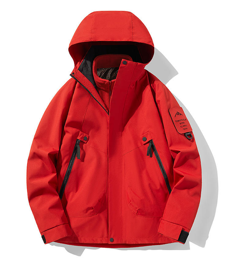 Jacket three-in-one men's fleece two-piece set removable sports outdoor windproof waterproof cold-proof warm jacket women